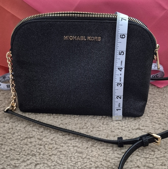LIKE NEW!!! Michael Kors Black Crossbody with Gold Hardware - Picture 9 of 9